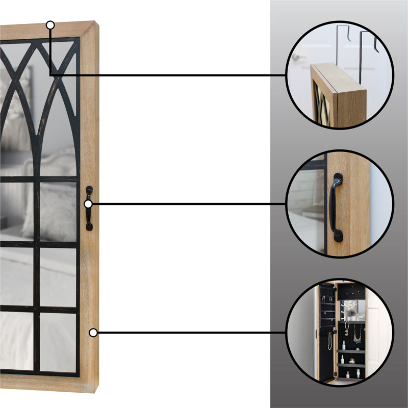 Millwood Pines Granby 14'' Wide Jewelry Armoire with Mirror & Reviews